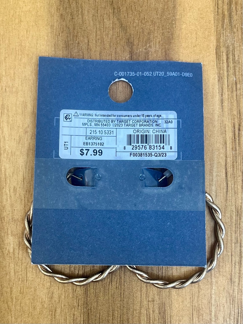 *3/$15, Universal Thread, Gold Twisted Hoop Earrings - Picture 5 of 5